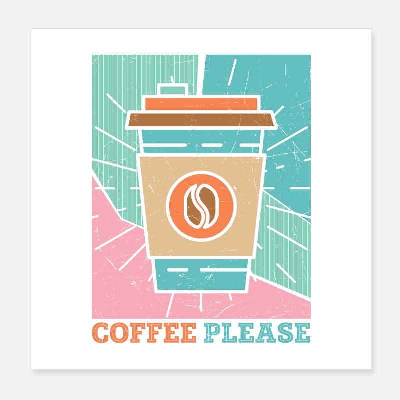 Café s’il vous plaît Funny Coffee Design Poster 20 x 20 cm