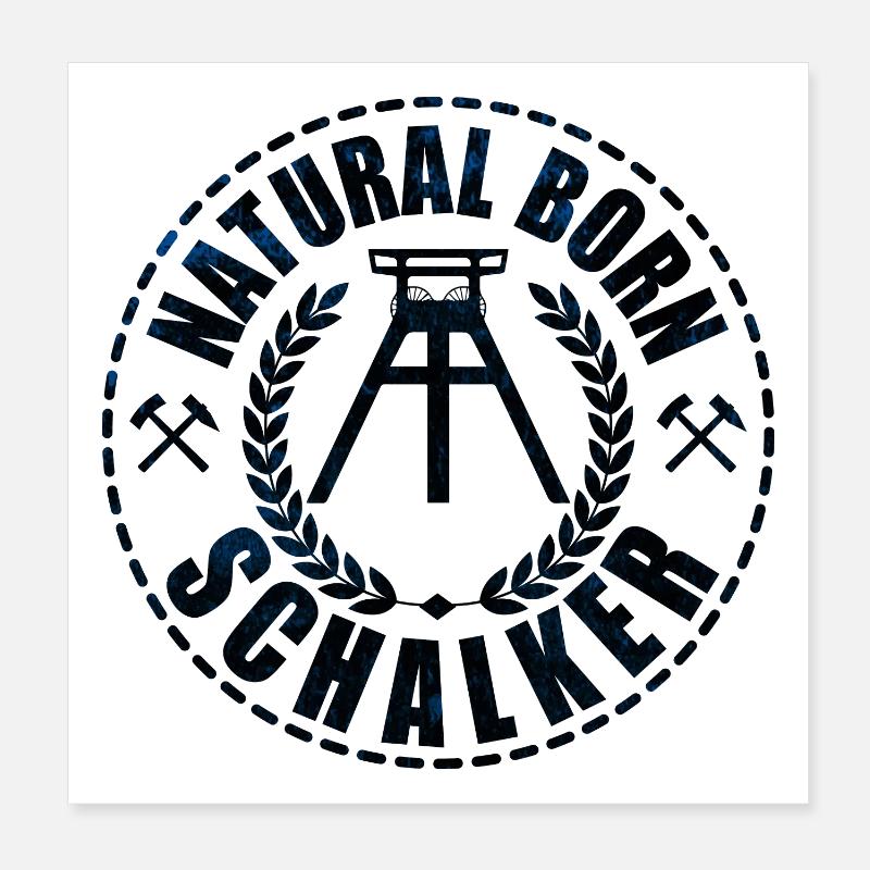 Natural Born Schalker | Schalke Geschenkidee - Poster 20x20 cm - Weiß