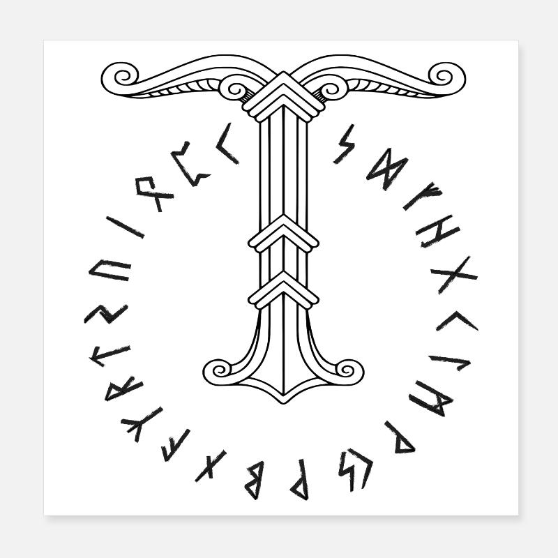 Irminsul Viking symbol Poster 8" x 8" (20x20 cm)