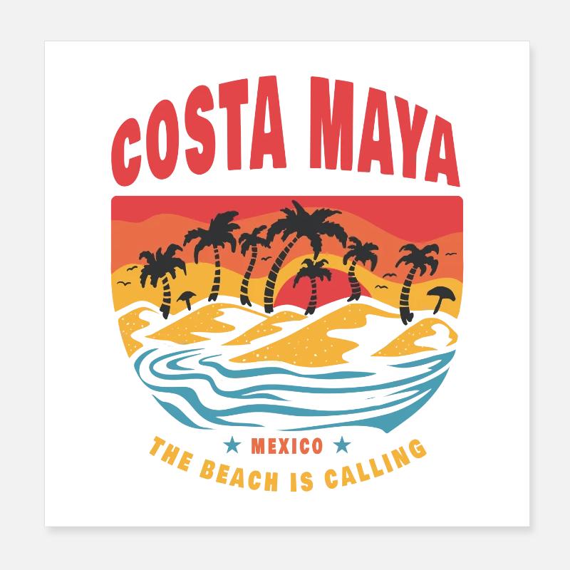 Plage de Costa Maya au Mexique Poster 20 x 20 cm