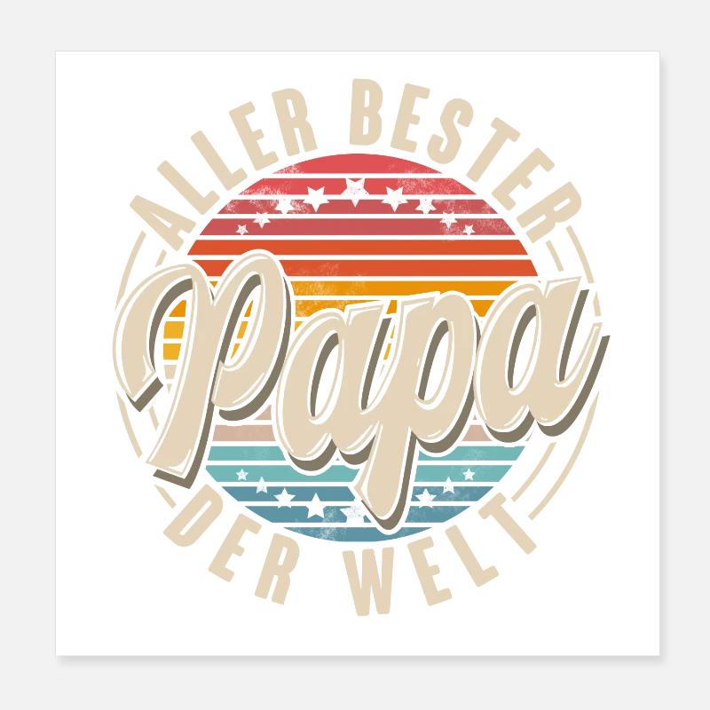 Aller Bester Papa Der Welt Poster 20x20 cm
