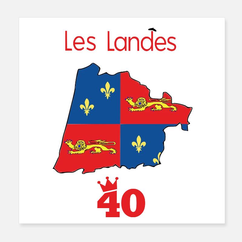 Les Landes - Poster 20 x 20 cm - blanc