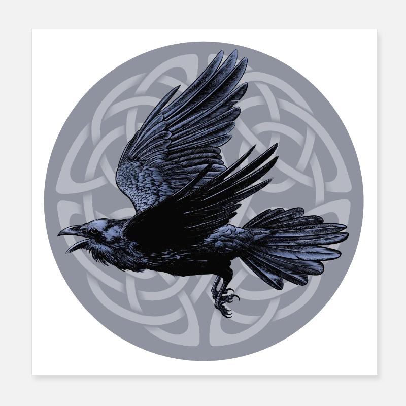 Raven Moon Poster 8" x 8" (20x20 cm)
