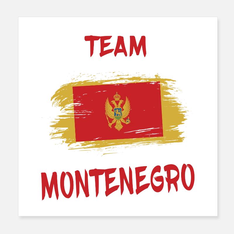 Team Montenegro Flaggen Design / Geschenkidee Poster 20x20 cm