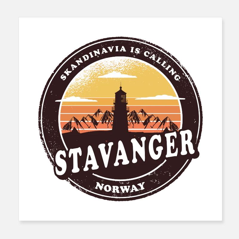 Conception du phare de Stavanger en Norvège Poster 20 x 20 cm