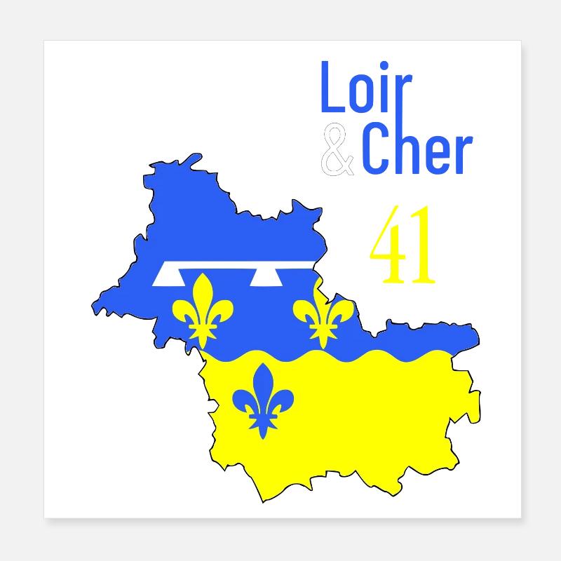 Loir et cher - Poster 20 x 20 cm - blanc