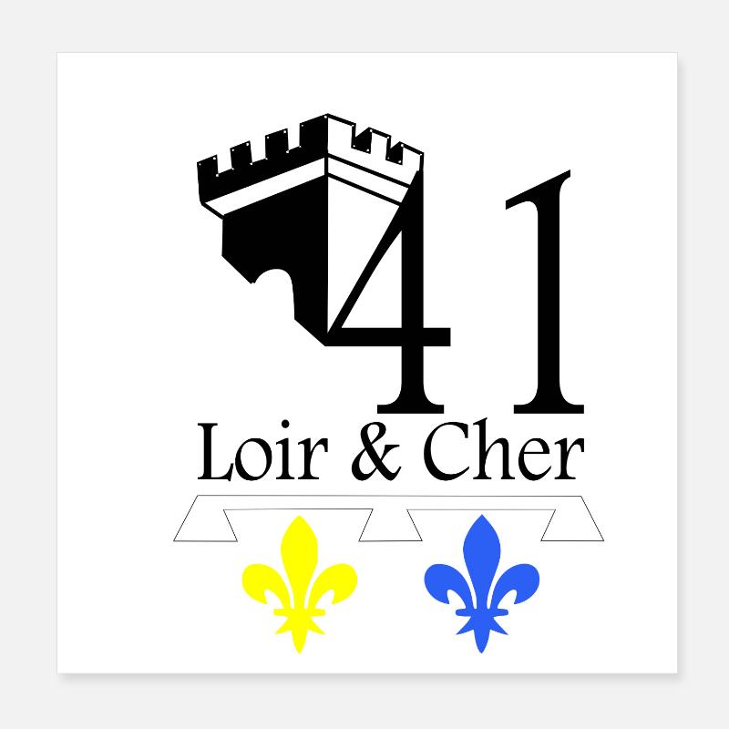 Loir & Cher - Poster 20 x 20 cm - blanc