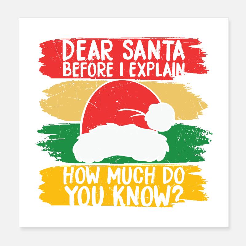 Cher Père Noël, combien savez-vous Poster 20 x 20 cm