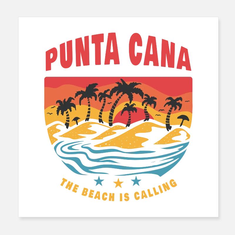 Punta Cana Beach Design Poster 8" x 8" (20x20 cm)