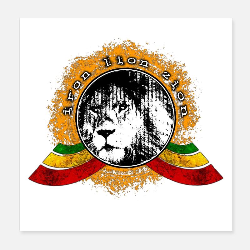 Reggae Löwe Poster 20x20 cm