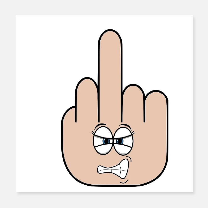 middle finger Poster 8" x 8" (20x20 cm)