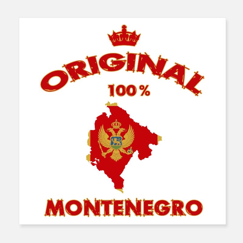 Drapeau du Monténégro original 100% Poster 20 x 20 cm