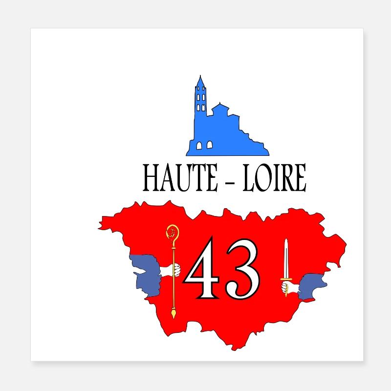 Haute-loire - Poster 20 x 20 cm - blanc
