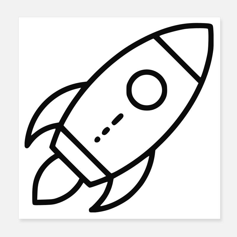 Rakete Poster 20x20 cm