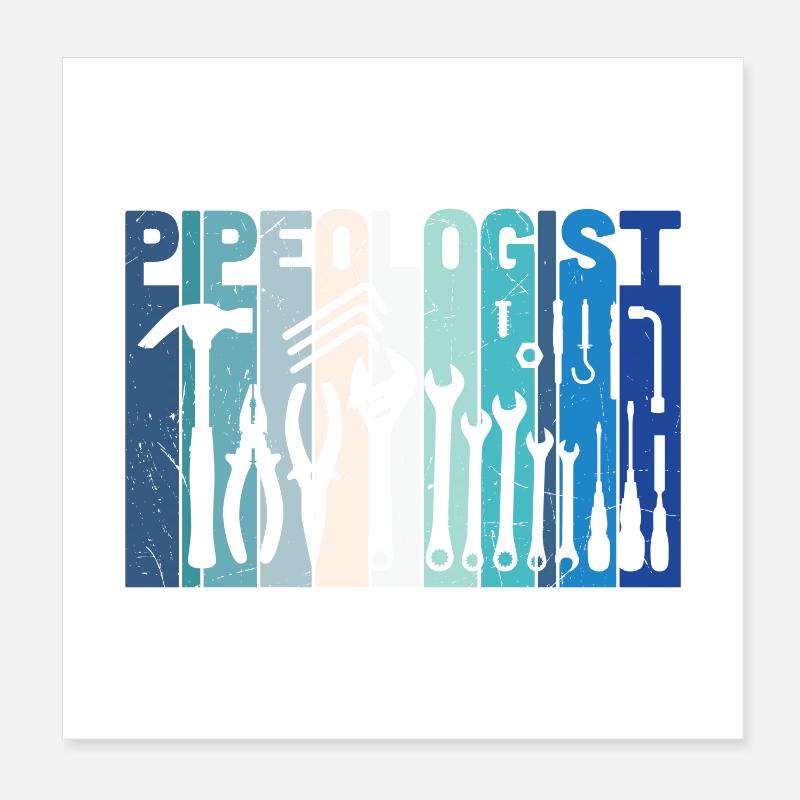 Outils de plombier pipeologiste Poster 20 x 20 cm