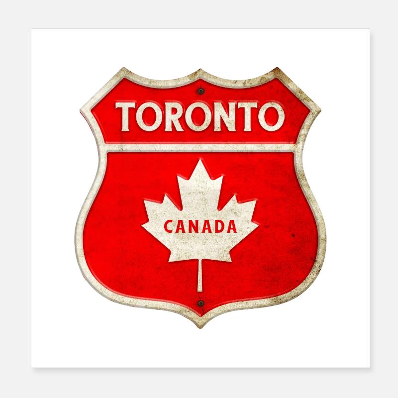 Toronto Canada Armoiries Drapeaux Design Poster 20 x 20 cm