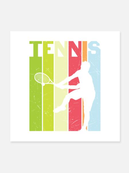 Tennisdesign für Tennisspieler - Poster 20x20 cm - Weiß - Vorne