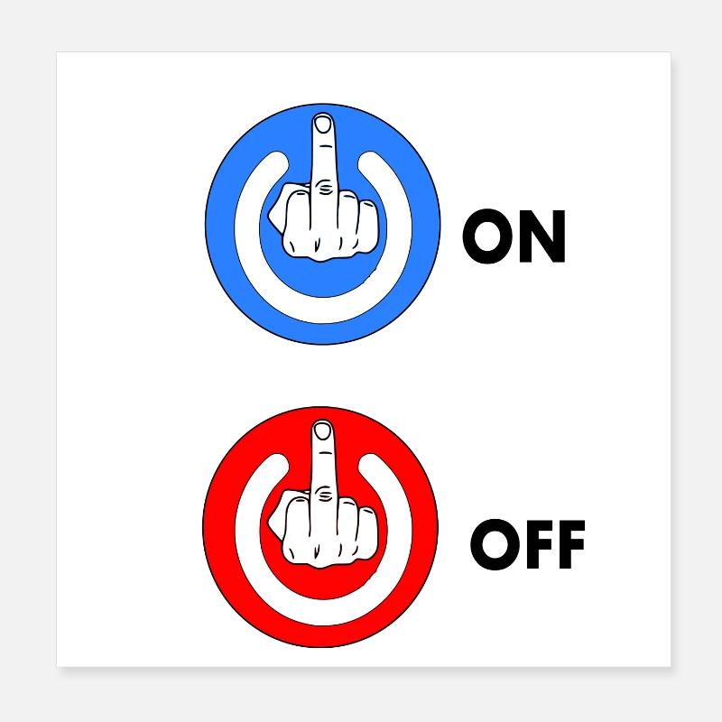 Dito medio ON e OFF Poster 20x20 cm