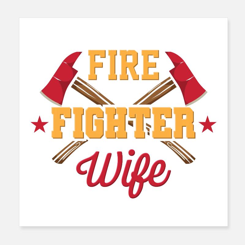 Feuerwehrfrau Poster 20x20 cm