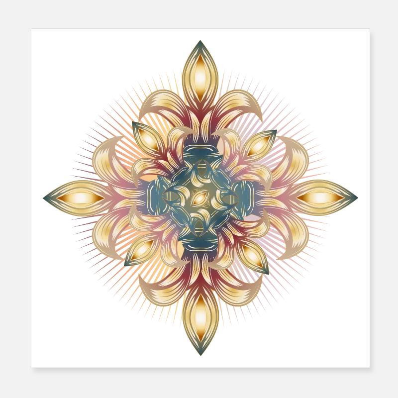 impressive cross of stylized lilies Poster 8" x 8" (20x20 cm)