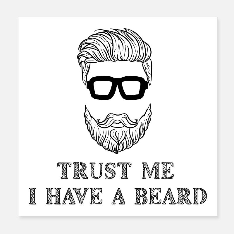 Bartträger Bart Statement Schnurrbart Humorvoll Poster 20x20 cm