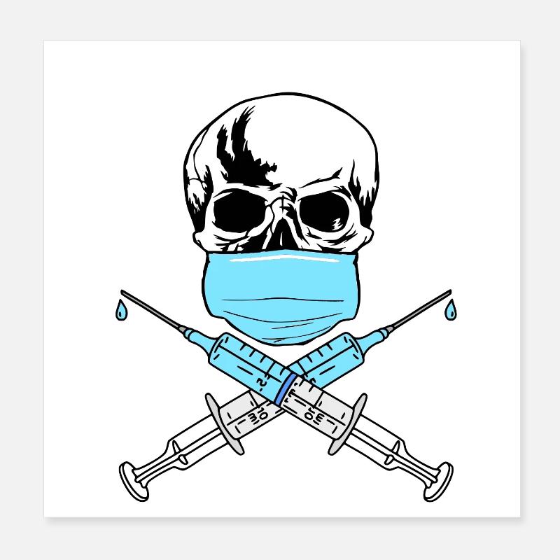 skull vaccine Poster 8" x 8" (20x20 cm)
