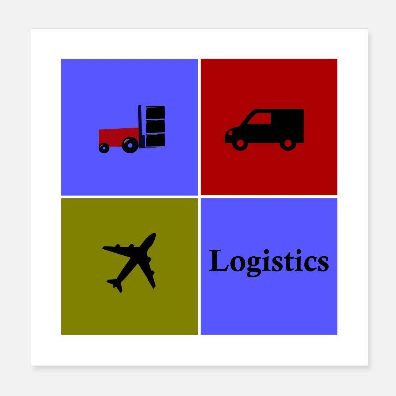Logistik und Transport Team Poster 20x20 cm