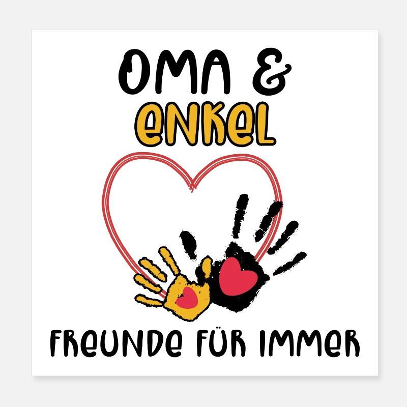 Großmutter Enkel Statement Oma Poster 20x20 cm