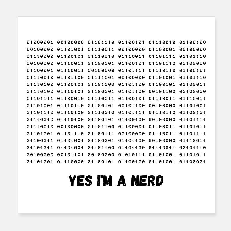 I'm a nerd Poster 8" x 8" (20x20 cm)