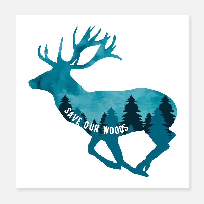 Changement climatique Protection de l’environnement Hirsch Durable Poster 20 x 20 cm
