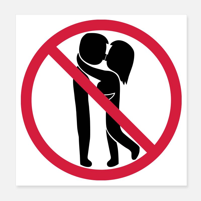 Signe interdit de baiser Poster 20 x 20 cm