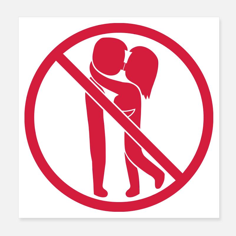 Signe interdit Baiser Poster 20 x 20 cm
