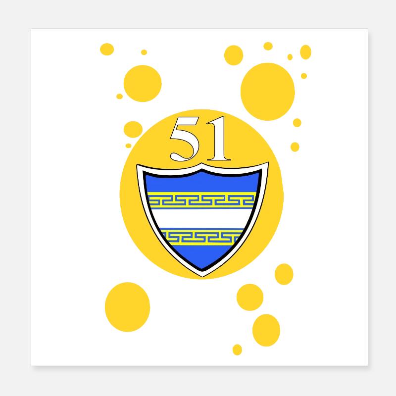 Blason Marne 51 Poster 20 x 20 cm