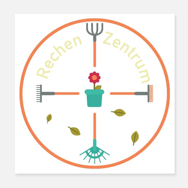 Rechenzentrum Garten Rechen Gärtner Gartenarbeit Poster 20x20 cm