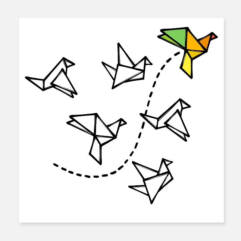 Polygon Creative Abstract Art Geometry Poster 8" x 8" (20x20 cm)