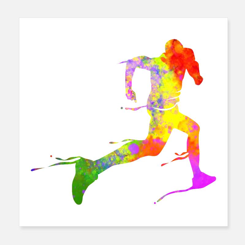 Halvmaratonløbere Sprint Jeg elsker at løbe Poster 20x20 cm