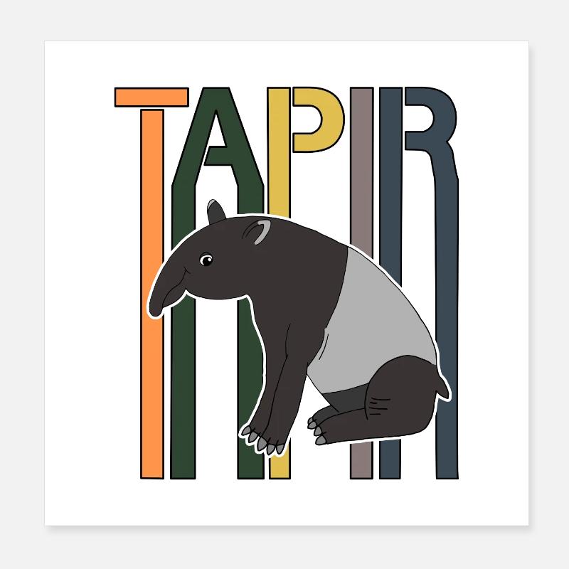 Tapir Retro Font Gift Poster 8" x 8" (20x20 cm)