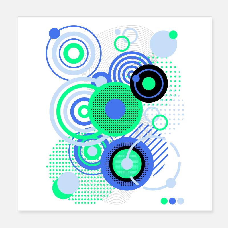 Motif Illustration Colorée Art Abstrait Créatif Poster 20 x 20 cm