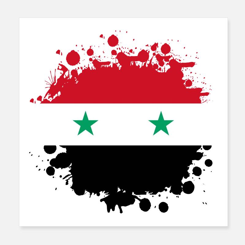 Blob drapeau de la Syrie Poster 20 x 20 cm