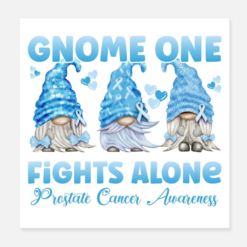 Prostata Krebs Prostatakarzinom Hellblau Gnom Poster 20x20 cm