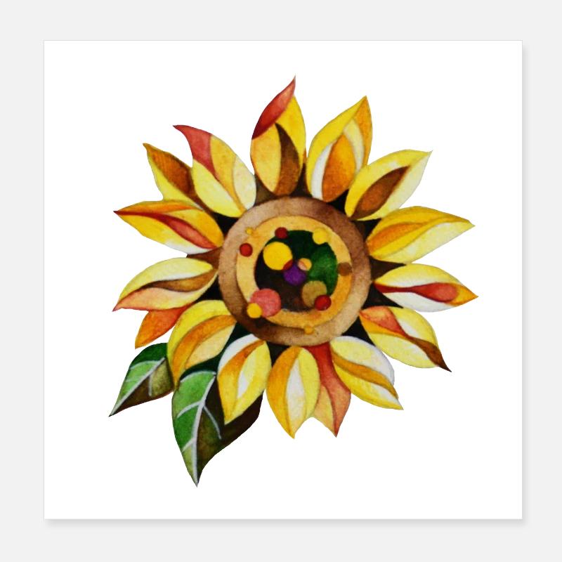 Sunflower Poster 8" x 8" (20x20 cm)