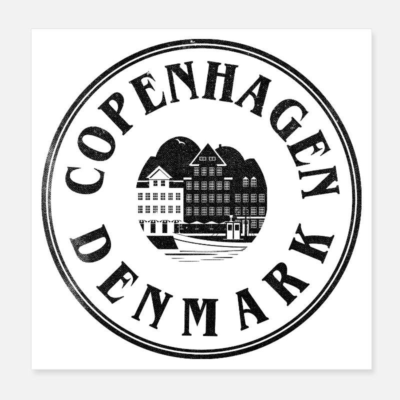 Copenhague, Danemark – Emblème du front de mer Poster 20 x 20 cm