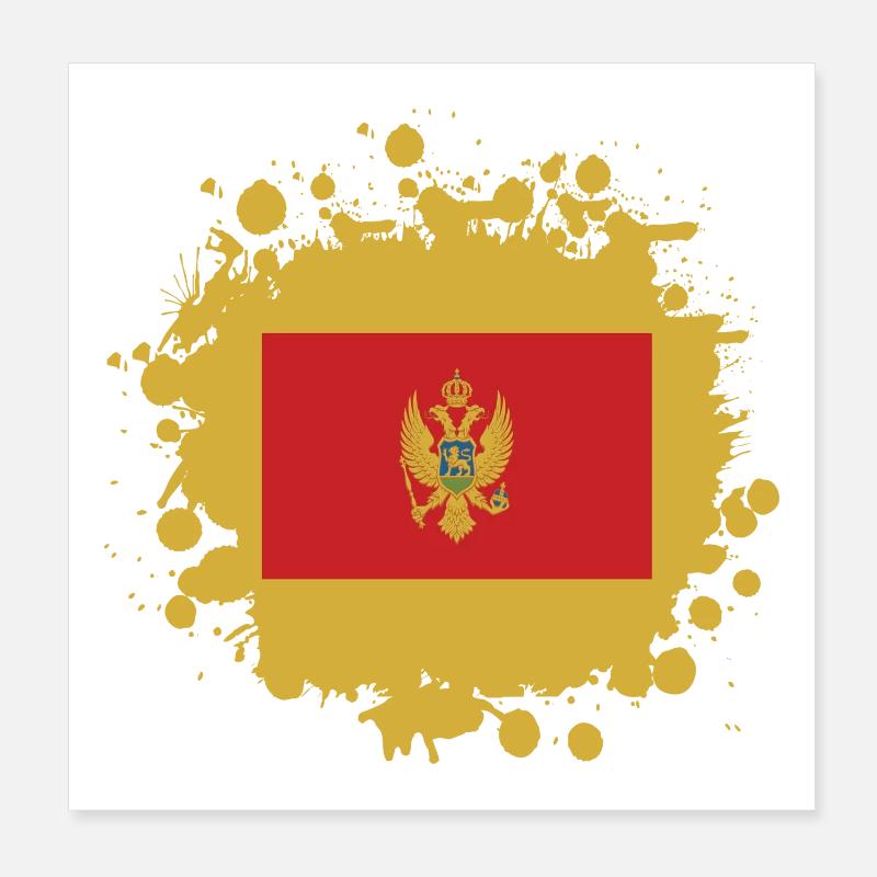 Drapeau Blob Montenegro Poster 20 x 20 cm