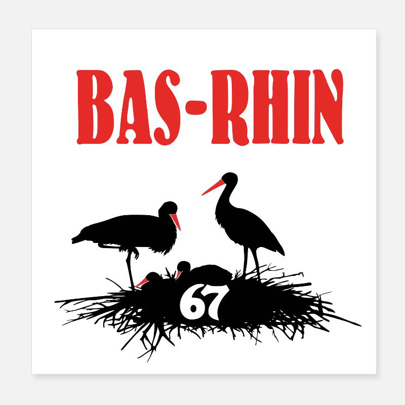 Bas-Rhin Poster 20x20 cm