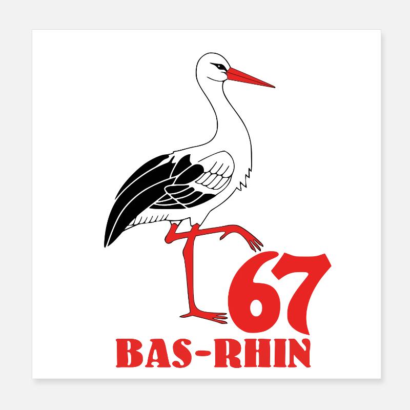 Bas-Rhin Poster 20x20 cm