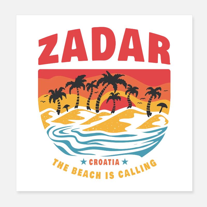 Conception de la plage de Zadar Croatie Poster 20 x 20 cm