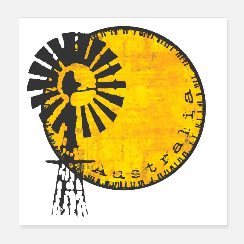 Australien Windrad Poster 20x20 cm