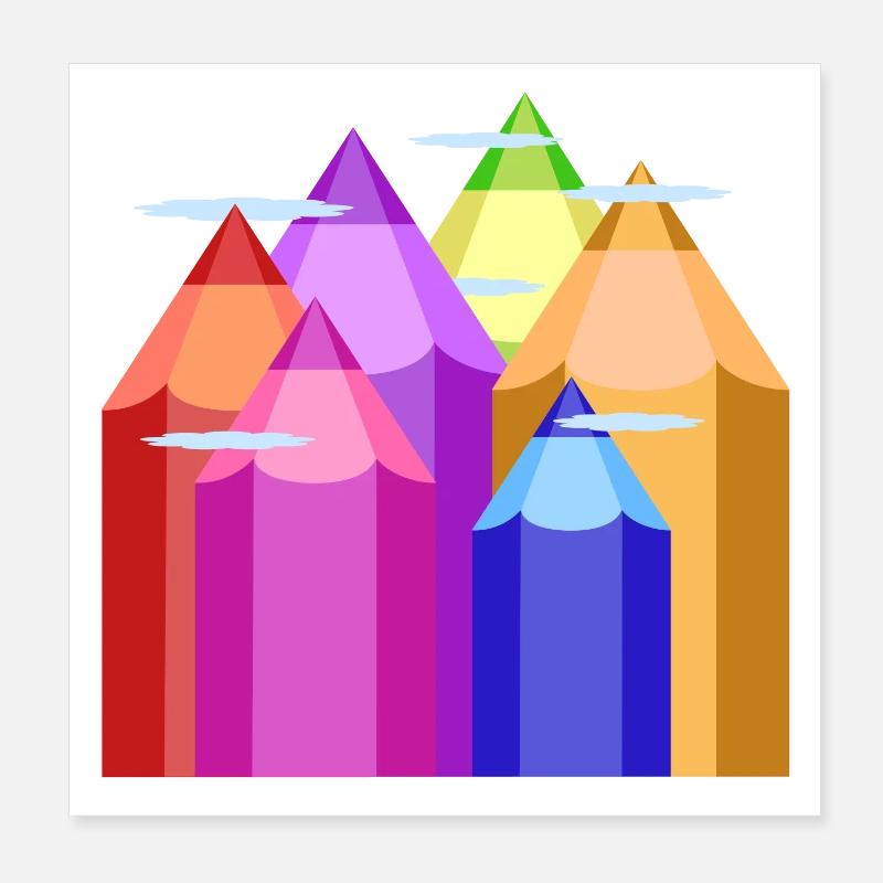 Pics de couleur Poster 20 x 20 cm