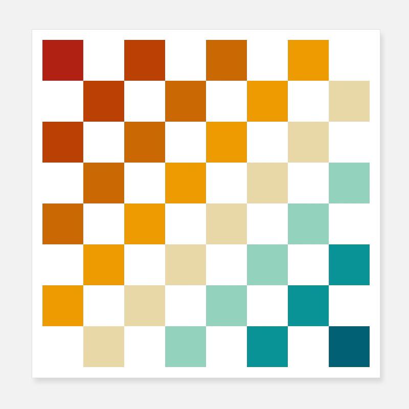 Échiquier rétro Poster 20 x 20 cm
