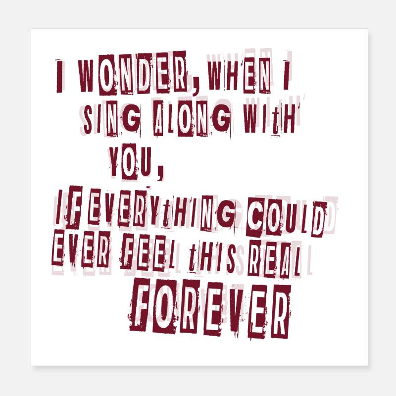 Evigt lange tekster Poster 20x20 cm